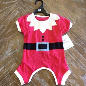 Pet Posse Santa Christmas Dog Pajamas Bodysuit Clothing Size Small